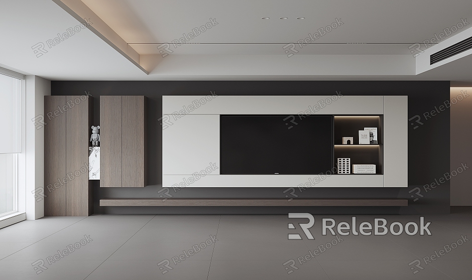 Modern TV background wall model