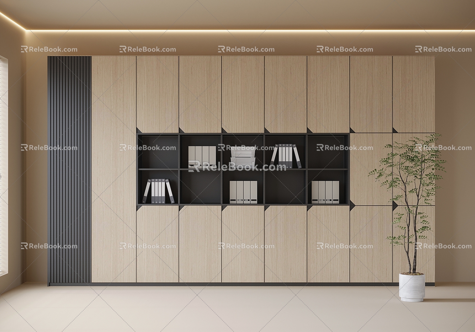 Modern Office File Cabinet Locker Bookcase 3d model