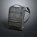 Stylish Gray Leather Backpack With Stitched Details For Daily Use 3d model