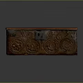 Vintage Carved Wooden Chest for Clothing Storage with Decorative Patterns