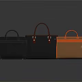 Stylish Everyday Tote Bags in Black Blue and Brown with Leather Handles