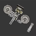 Advanced Industrial Laboratory Equipment With Two Tall Cylindrical Structures Mechanical Arms And Complex Connecting Components