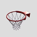 Basketball Hoop Sports Equipment With Red Rim White Net And Wall Mounted Design