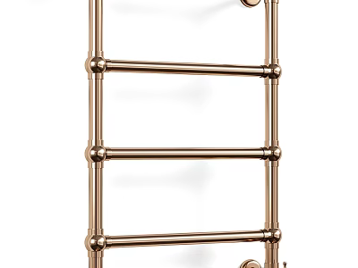 Elegant Gold Bathroom Towel Rack With Multiple Horizontal Bars And Modern Design 3d model