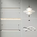 Modern Minimalist Chandeliers With Linear Petal Shaped And Circular Hanging Designs