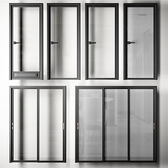 Modern swing door glass single door sliding door 3d model