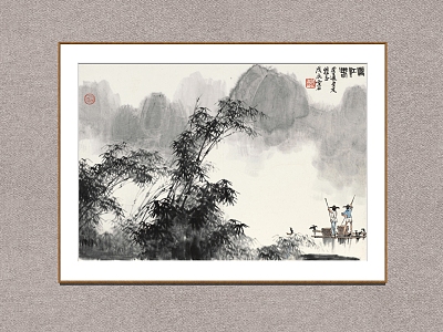 New Chinese Landscape Painting White Snow Stone Lijiang Spring model