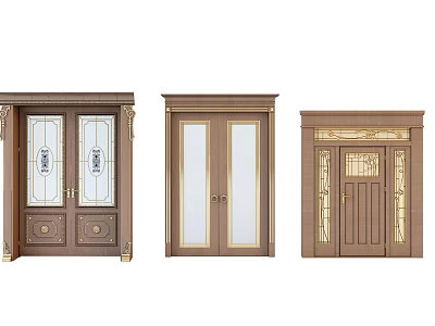 European-style double door 3d model European-style double door 3d model