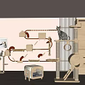 Pet Shop With Wooden Cat Trees Cozy Cat Beds And Playful Cat Accessories