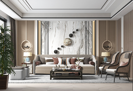 New Chinese Living Room 3d model