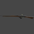 Vintage Military Style Rifle With Wooden Stock Metal Barrel Magazine And Bullet Detail