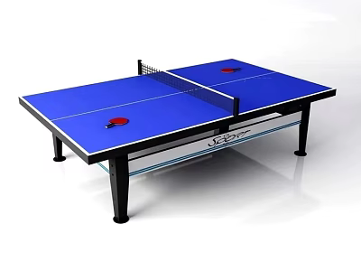 JOOLA Ping Pong Entertainment Table With Blue Tabletop Red Paddles And Net 3d model