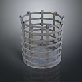 Woven Storage Basket with Interlaced Wooden Strips for Household Daily Organizing And Decor