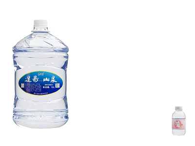 Lianwu Mountain Spring Drinking Water Product Display With Large And Small Bottled Water 3d model