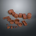 Wooden Household Items Collection Including Barrels Baskets Boxes And Containers