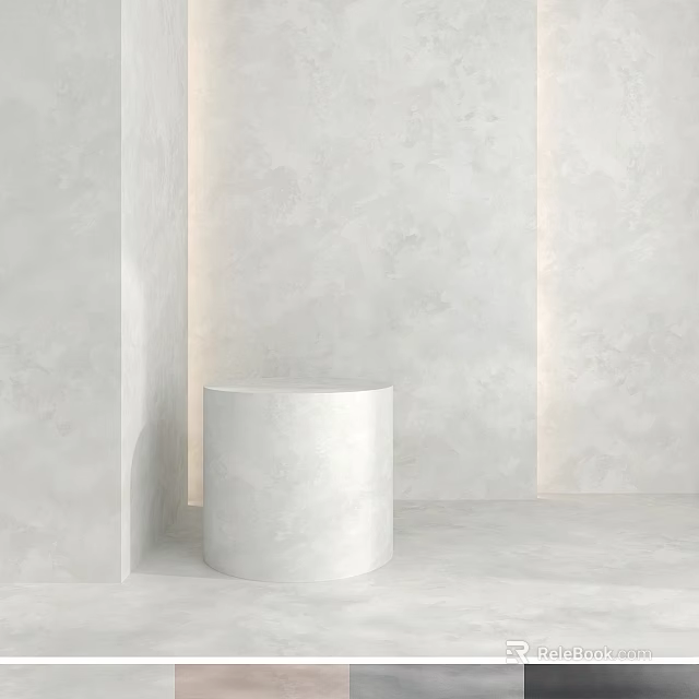 White Cylindrical Component In Minimalist Setting With Light Colored Walls And Floor 3d model 