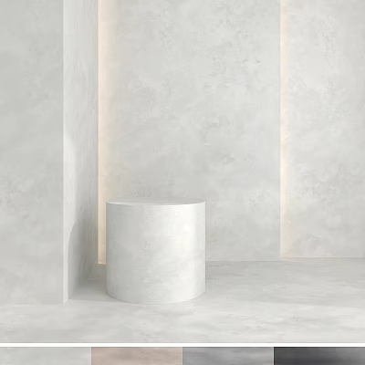 White Cylindrical Component In Minimalist Setting With Light Colored Walls And Floor 3d model