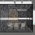 Modern Office Glass Wall Design With Digital Dot Pattern And Company Name