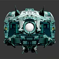 Futuristic Teal Spaceship Model With Detailed Structure For Cosmic Exploration And Space Travel