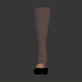 Transparent Knee High Stockings With Black Pointed Toe Flat Shoes And Red Decoration