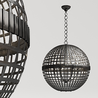 Industrial LOFT chandelier spherical chandelier 3d model