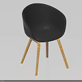 Ergonomic Black Fabric Leisure Chair With Modern Stylish Wooden Legs Design