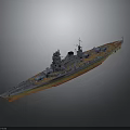 Detailed 3D Model of Military Battleship as Water Transport Vehicle