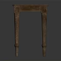 Traditional Wooden Table With Rectangular Woven Top And Detailed Carved Legs Design 3d model