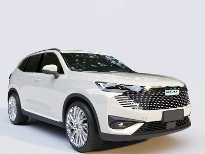 White SUV Car Featuring Modern Sleek Exterior Stylish Alloy Wheels And Front Grille Design 3d model
