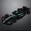 F1 Race Car With Petronas Yokohama Logos Black Blue White Aerodynamic Design