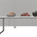Fresh Fruits Apples Pears And Pink Tomatoes In Bowls And Plate On Light Colored Countertop