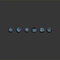 Fresh Shiny Blueberries Arranged in a Curve on Gray Background