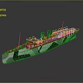 Detailed Scale Warship Model With Camouflage Paint And Deck Features 3d model