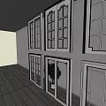 Various Modern Swing Doors With Glass Panels And White Frames For Interior 3d model