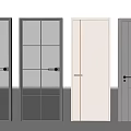 Various Design Options for Hinged Doors Featuring Glass Panels and Solid Finishes 3d model