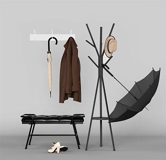 Modern Hanger Shoe Changing Stool Hanger Umbrella Clothes Chair Hanger 3d model