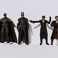 Four Batman and Joker Collectible Action Figures with Different Poses and Black Costumes