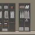 Modern Wardrobe Interior Design With Hanging Clothes Storage Shelves And Drawers