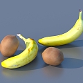 Banana Fruit Kiwi 3d model