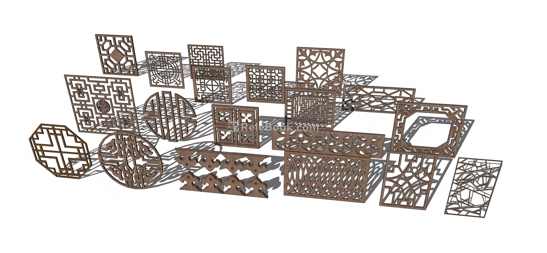 New Chinese-style decorative window 3d model