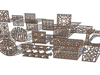 New Chinese-style decorative window 3d model