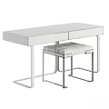 Modern Elegant Dressing Table Designs With Metal Frames And Matching Stools 3d model