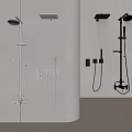 Modern Bathroom Shower Fixtures With Silver And Black Design Handheld And Fixed Heads