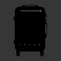 Modern Black Hard Shell Suitcase With Vertical Stripes Telescopic Handle And Wheels 3d model