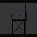 Outdoor Blue Fabric Folding Leisure Chair With Armrests And Metal Frame
