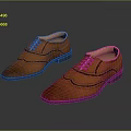 Brown Men's Brogued Oxford Style Leather Shoes for Formal Occasions with Genuine Leather