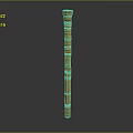 Bamboo Plant With Distinct Joints And Orange Yellow Color Standing Against Dark Gray Background