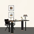 Modern desk and chair combination 3d model