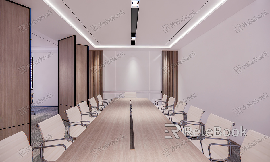 Modern Meeting Room Office Furniture Conference Table Background model