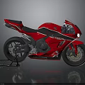Red Suzuki Sportbike With Black Seat And Sleek Design On Kickstand